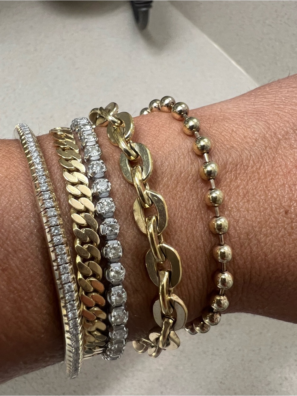 Miranda Frye - Gold Bead Bracelet with extender